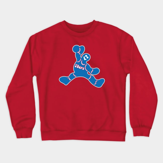 Jumping Philadelphia 76ers Gingerbread Man Crewneck Sweatshirt by Rad Love